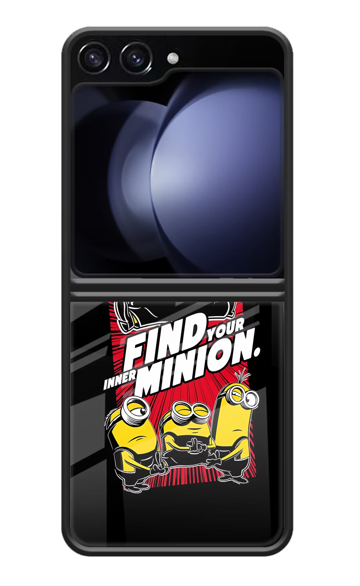 Find your inner Minion Samsung Galaxy Z Flip5 Glass Case Back Cover by Casekaro