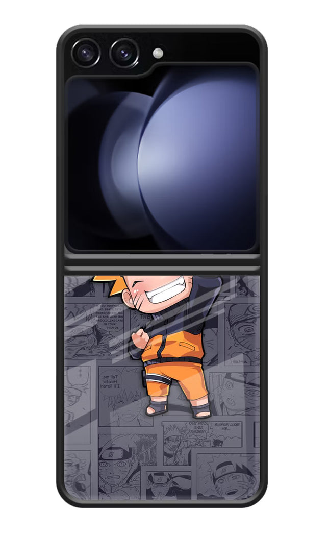 Chota Naruto Samsung Galaxy Z Flip5 Glass Case Back Cover by Casekaro