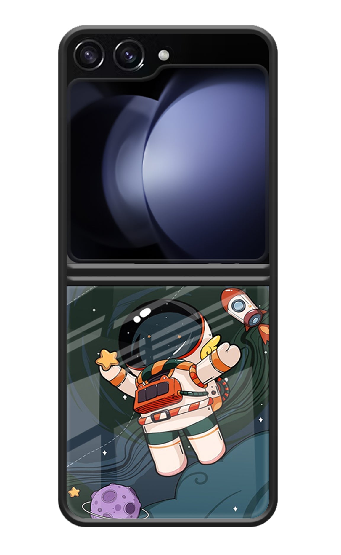 Cartoon Astronaut Samsung Galaxy Z Flip5 Glass Case