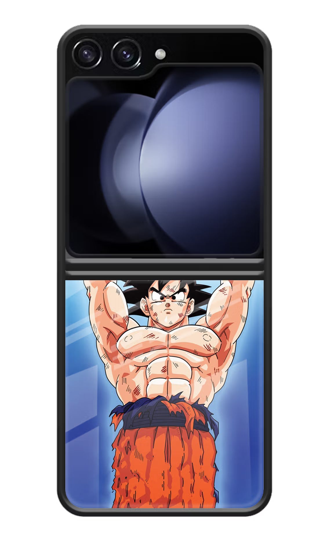 Goku Power Samsung Galaxy Z Flip5 Glass Case Back Cover by Casekaro