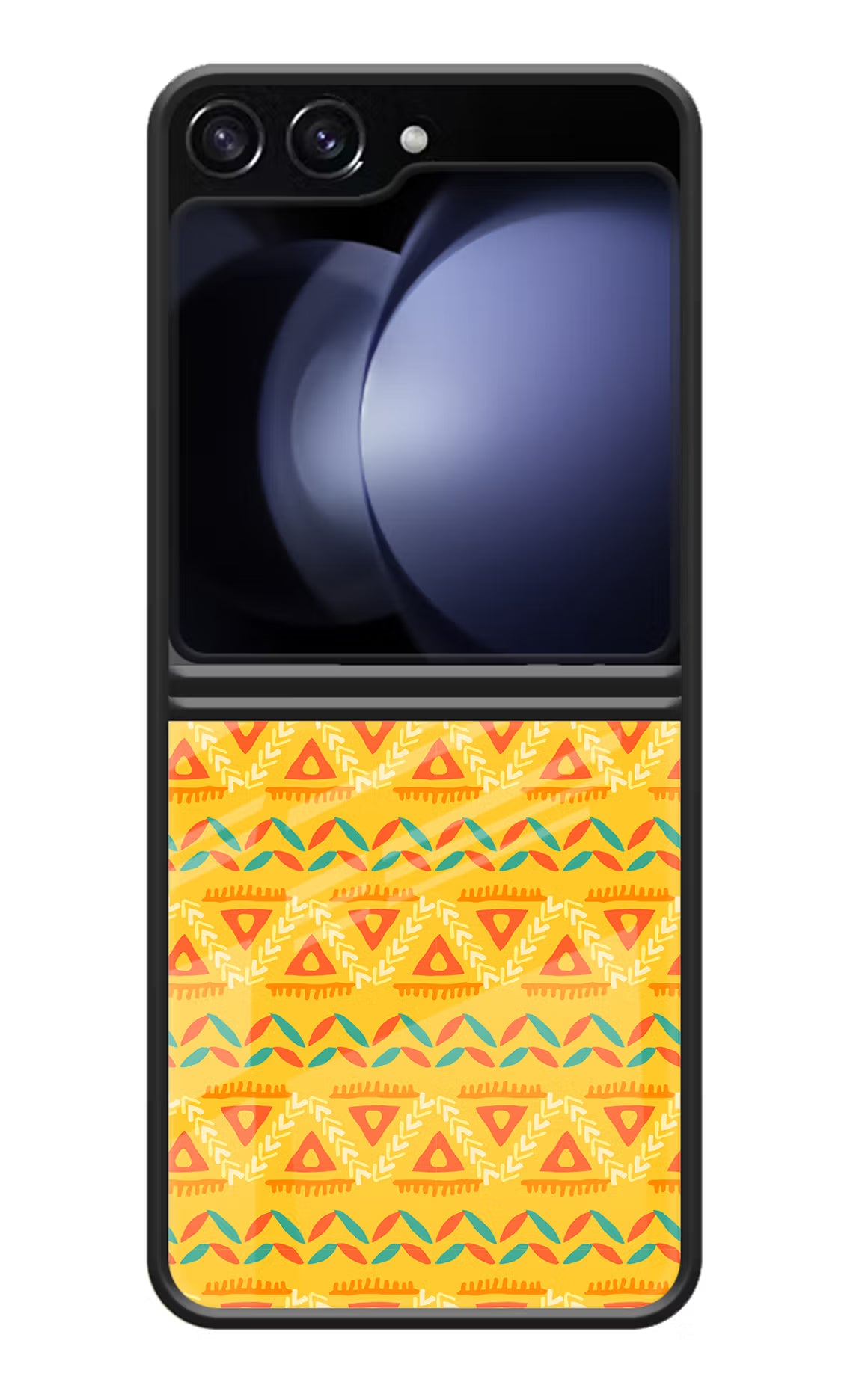 Tribal Pattern Samsung Galaxy Z Flip5 Glass Case Back Cover by Casekaro