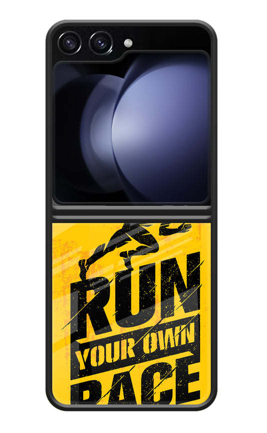 Run Your Own Race Samsung Galaxy Z Flip5 Glass Case