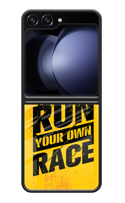 Run Your Own Race Samsung Galaxy Z Flip5 Glass Case