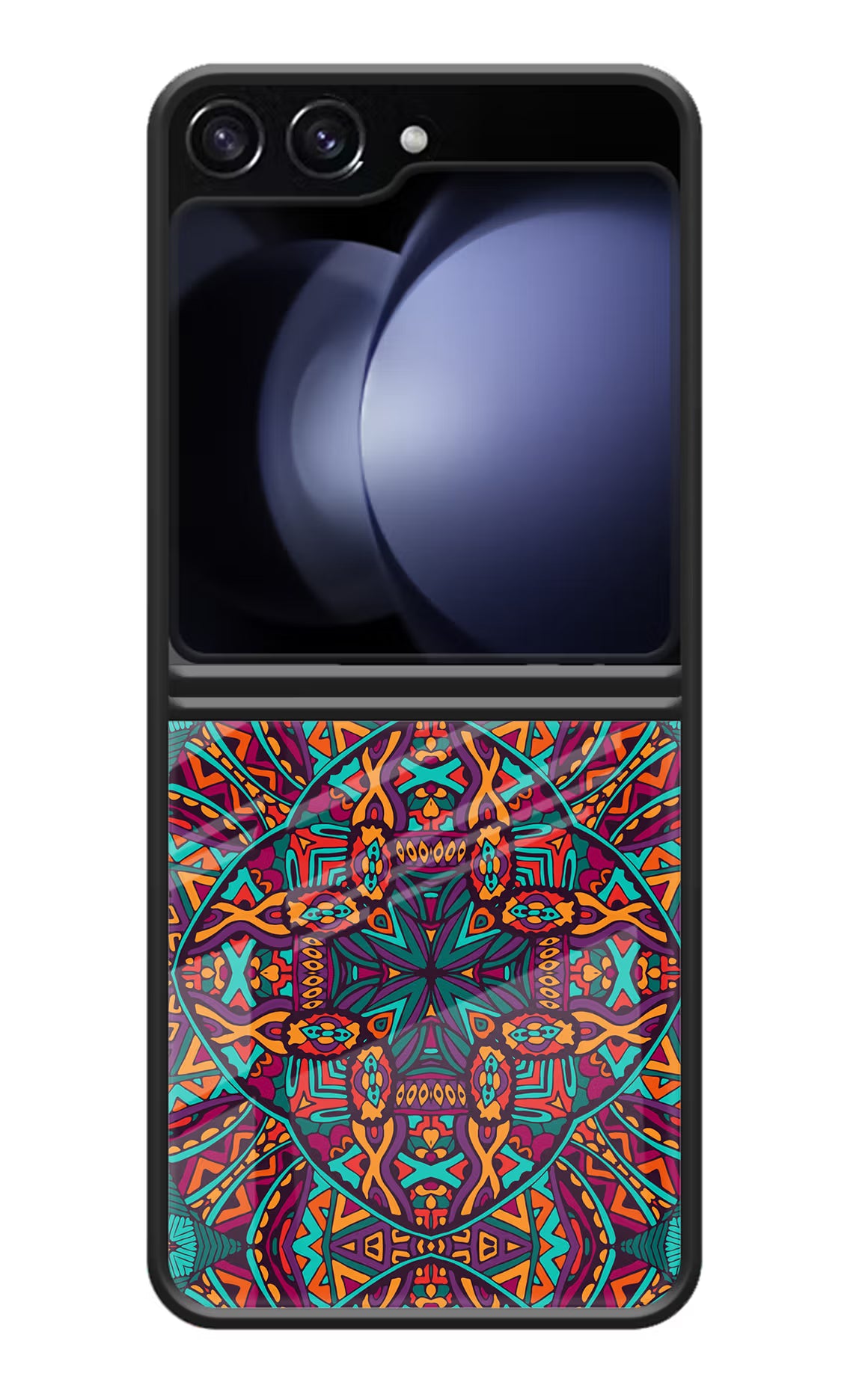 Colour Mandala Samsung Galaxy Z Flip5 Glass Case Back Cover by Casekaro