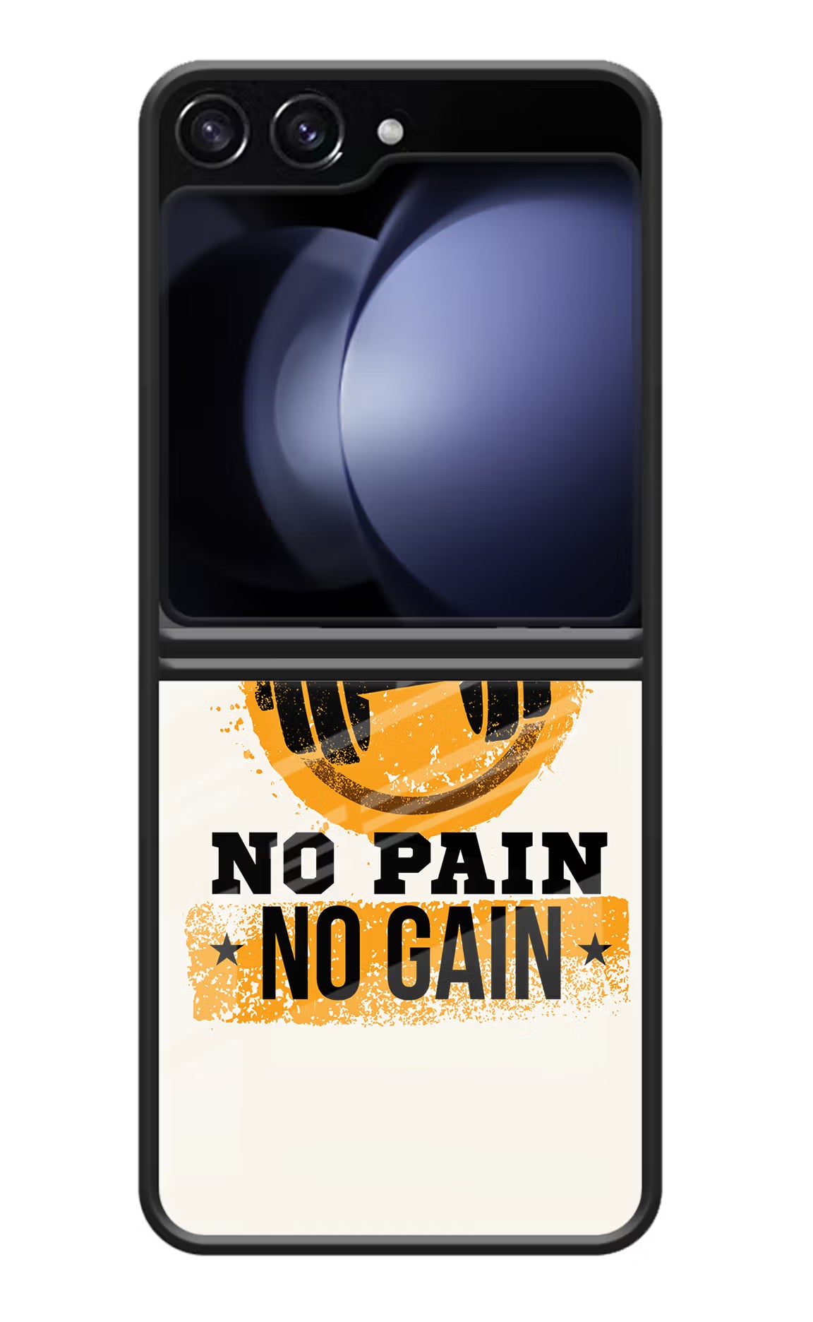No Pain No Gain Samsung Galaxy Z Flip5 Glass Case Back Cover by Casekaro