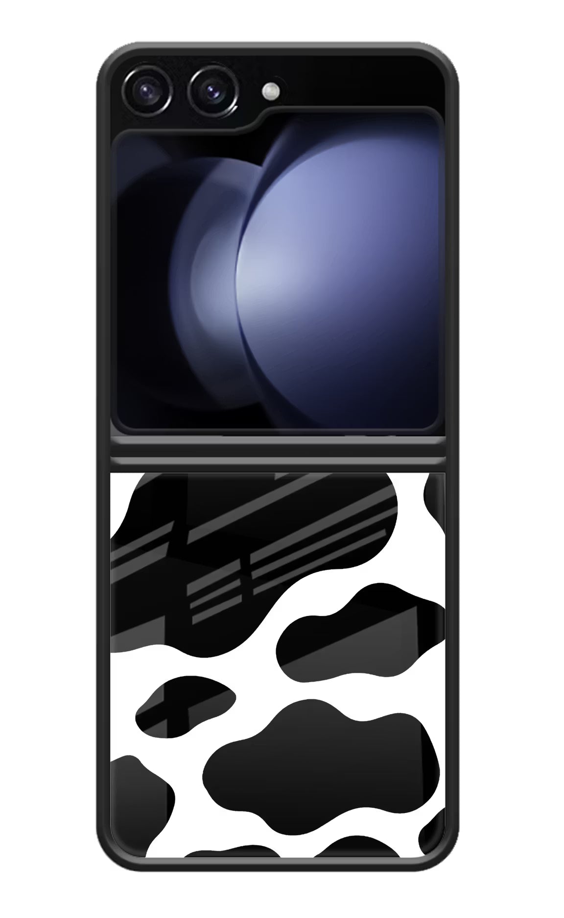 Cow Spots Samsung Galaxy Z Flip5 Glass Case Back Cover by Casekaro