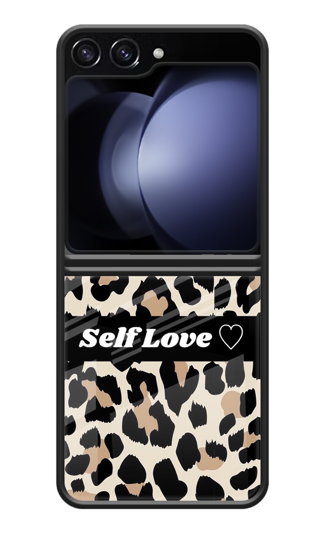 Leopard Print Self Love Samsung Galaxy Z Flip5 Glass Case