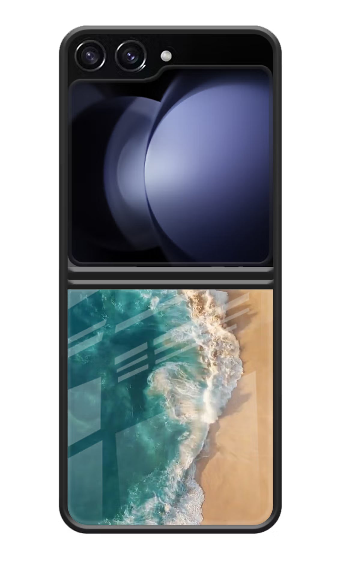 Ocean Beach Samsung Galaxy Z Flip5 Glass Case Back Cover by Casekaro