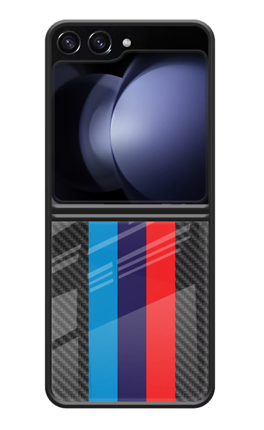 BMW Stripes Pattern Samsung Galaxy Z Flip5 Back Cover, Glass case