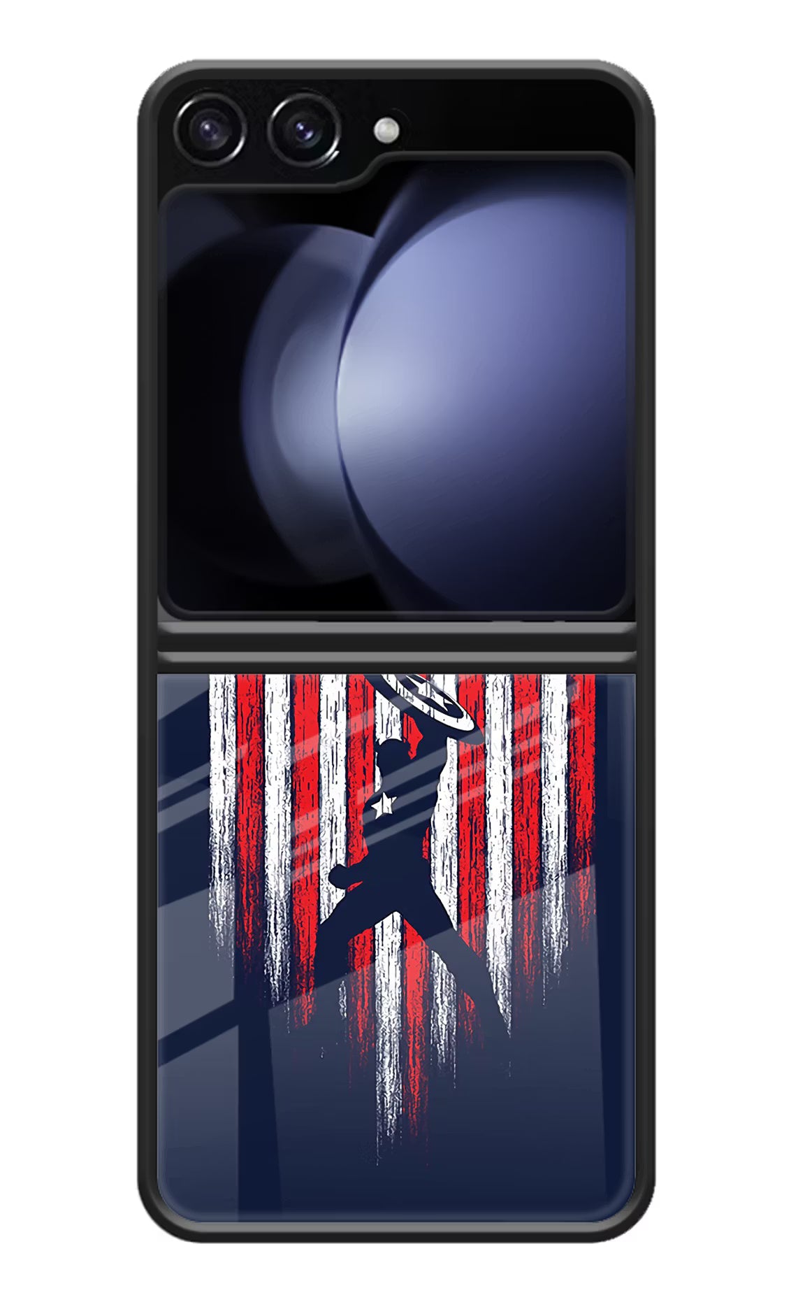 Captain America Marvel Art Samsung Galaxy Z Flip5 Glass Case Back Cover by Casekaro