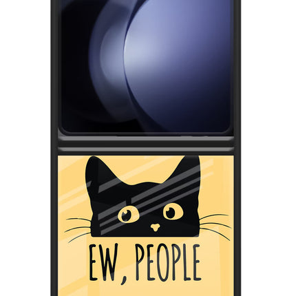 Ew People Catitude Samsung Galaxy Z Flip5 Glass Case Back Cover by Casekaro