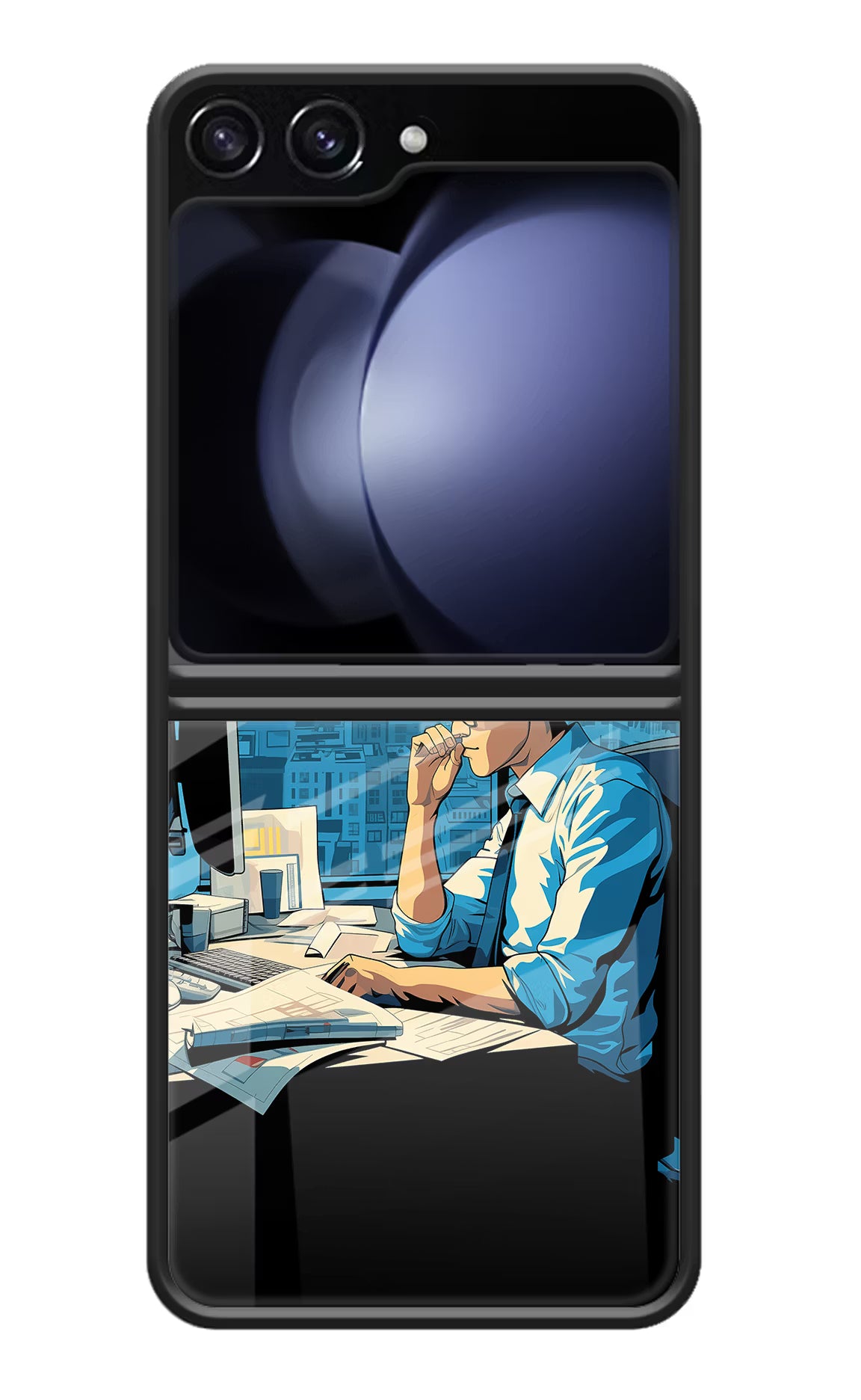 Focused Hustler (AI Generated) Samsung Galaxy Z Flip5 Glass Case Back Cover by Casekaro