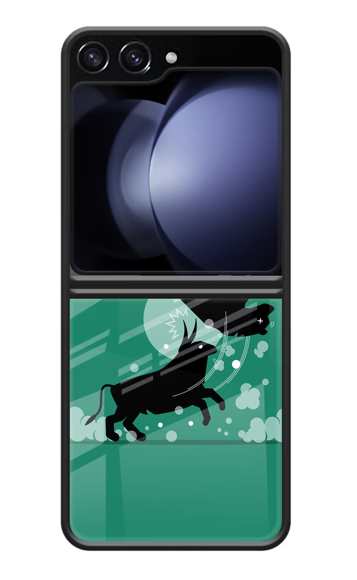 Bull Conqueror Samsung Galaxy Z Flip5 Glass Case Back Cover by Casekaro