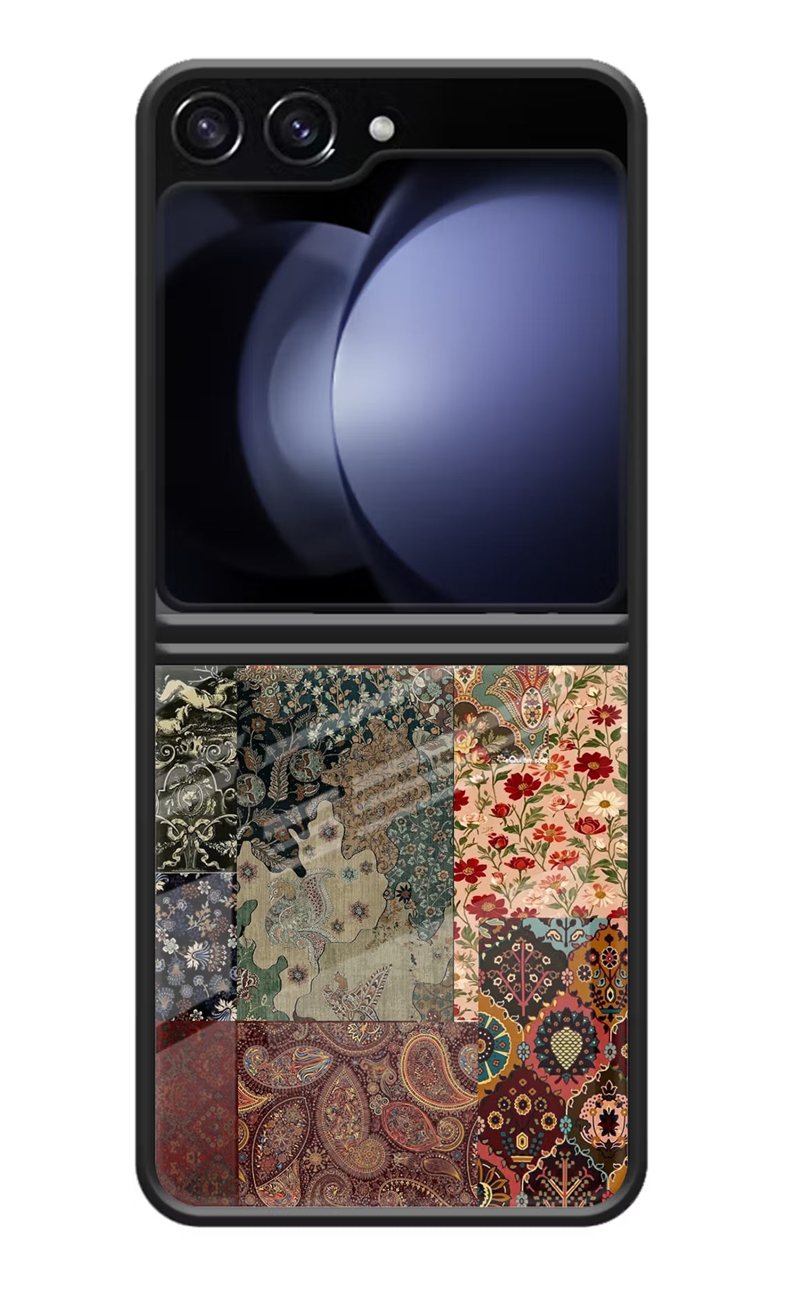 Desi Print Samsung Galaxy Z Flip5 Glass Case Back Cover by Casekaro