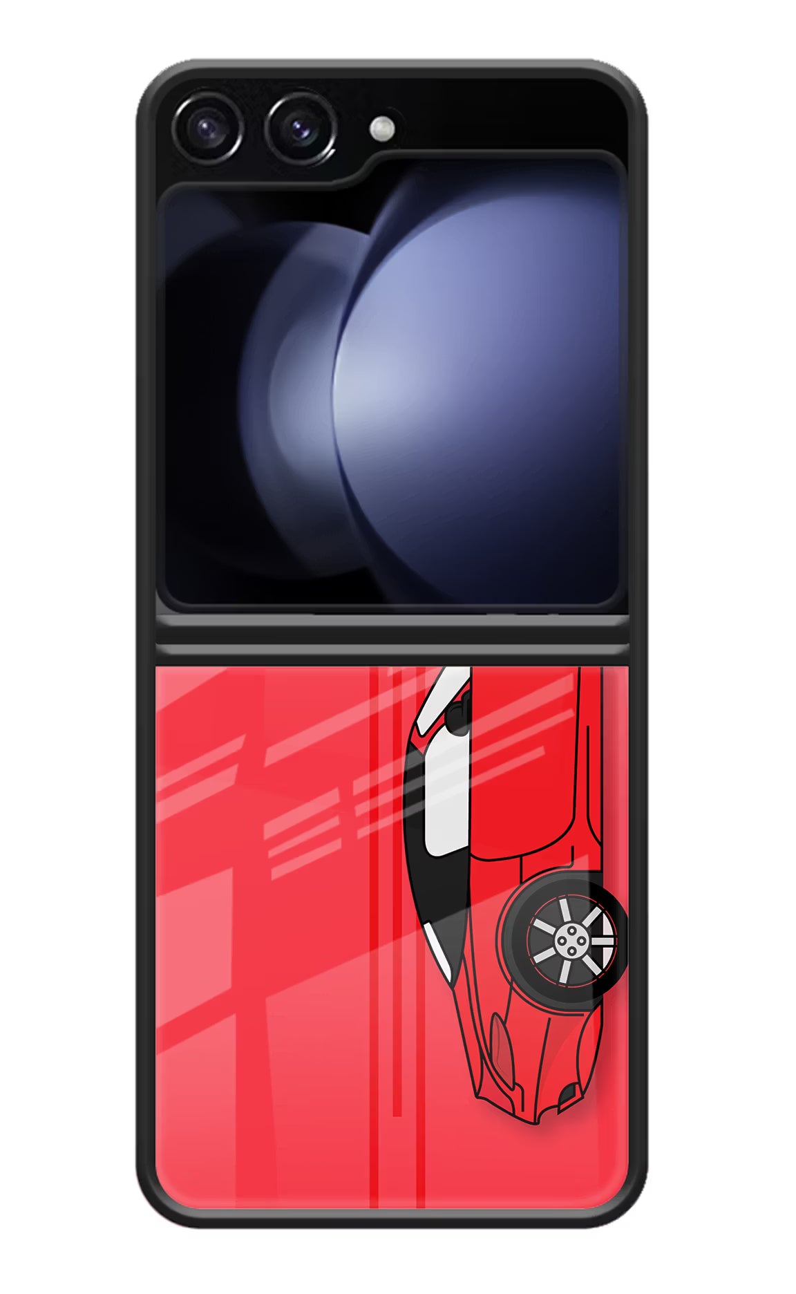 Red Velocity Samsung Galaxy Z Flip5 Glass Case Back Cover by Casekaro