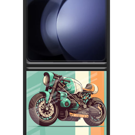Striped Moto Drift Samsung Galaxy Z Flip5 Glass Case