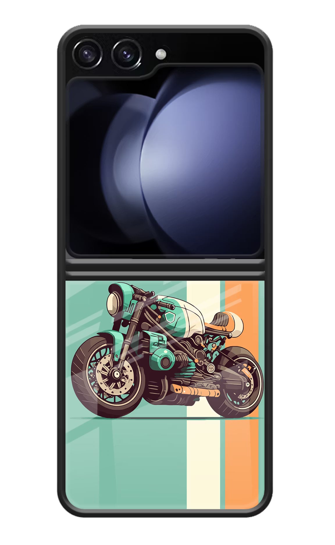 Striped Moto Drift Samsung Galaxy Z Flip5 Glass Case