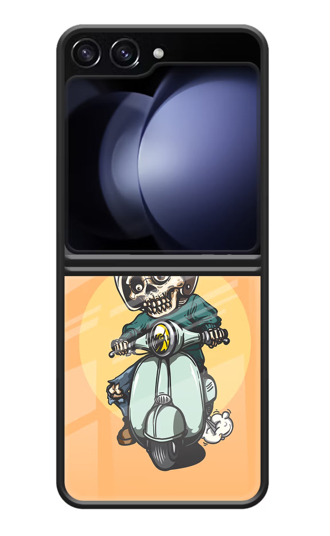 Undead Biker Samsung Galaxy Z Flip5 Glass Case Back Cover by Casekaro