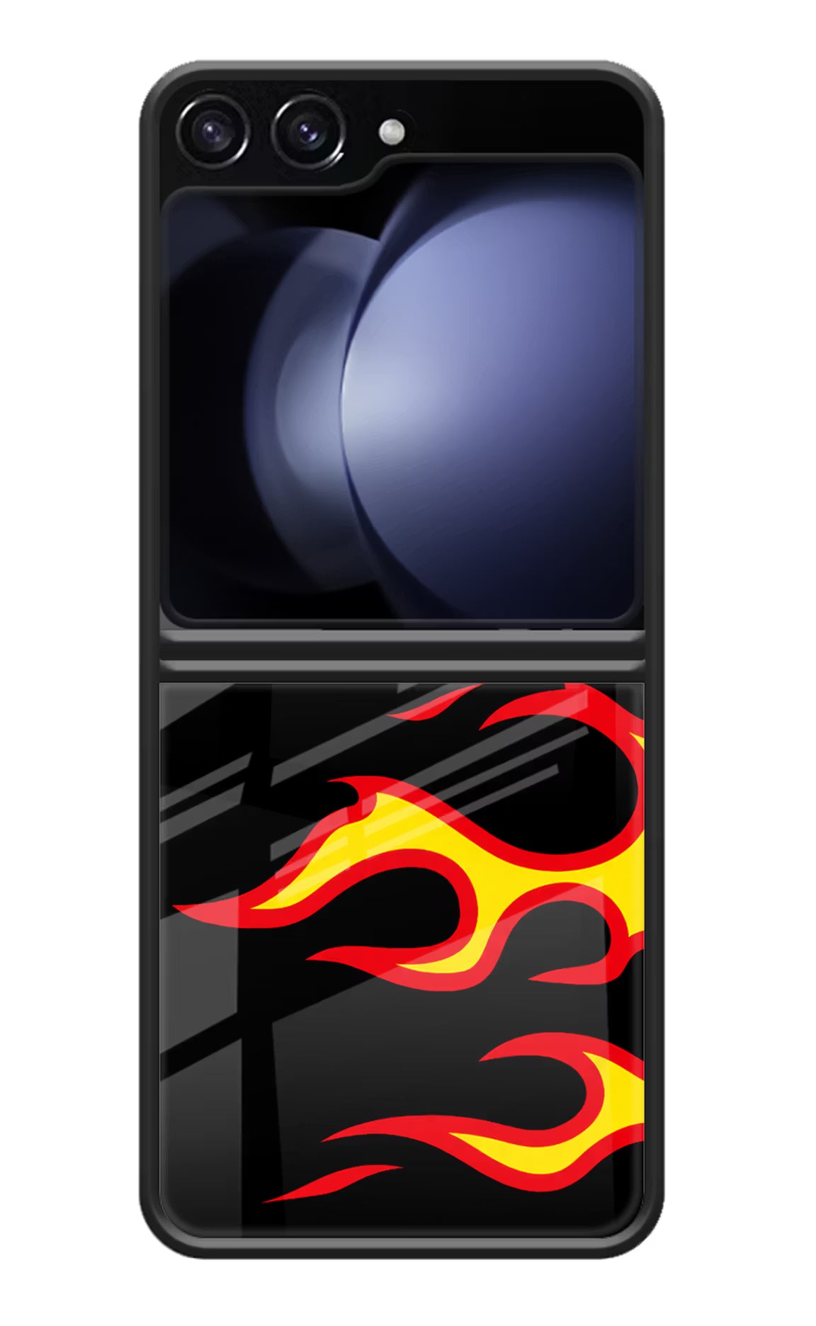 Side Sweep Flames Samsung Galaxy Z Flip5 Glass Case