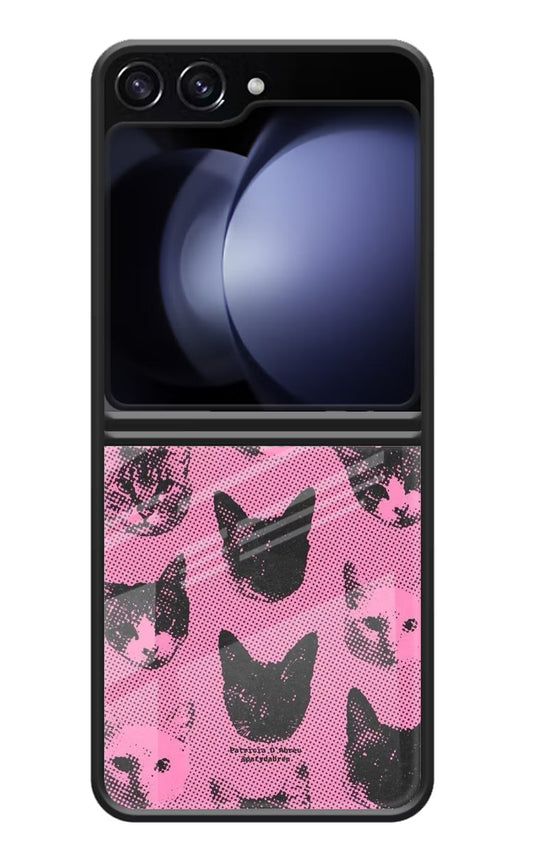 Pink Cats Samsung Galaxy Z Flip5 Glass Case