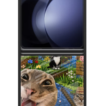 Minecraft Cat Chaos Samsung Galaxy Z Flip5 Glass Case