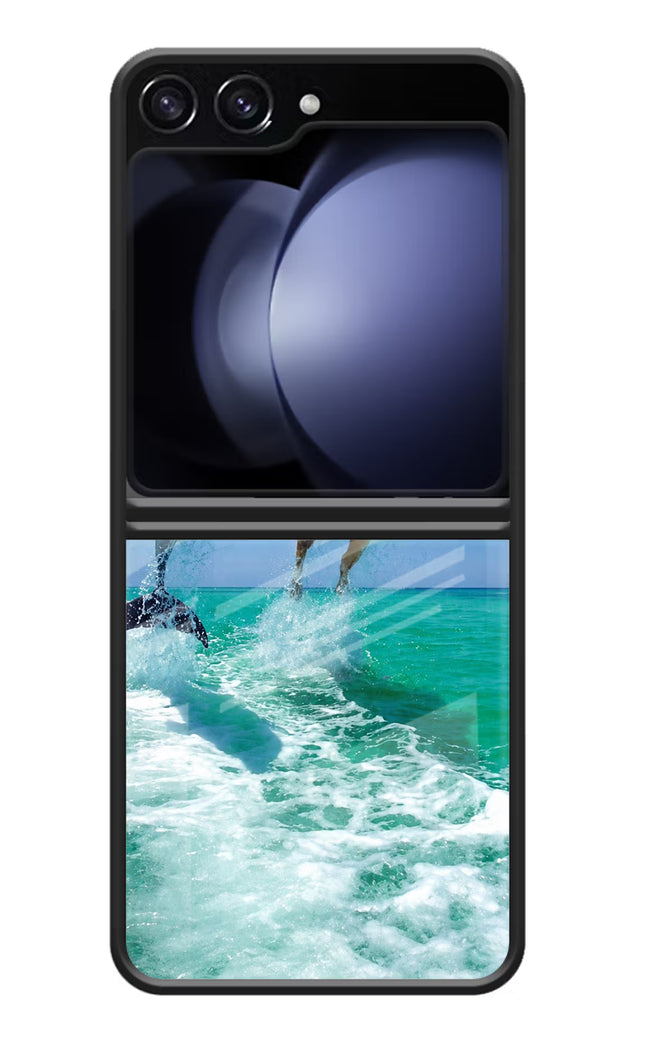Dolphin vs Cow Samsung Galaxy Z Flip5 Glass Case