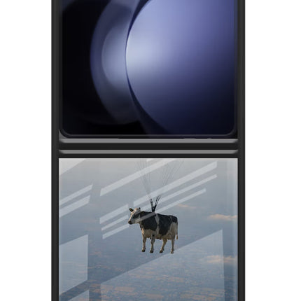 Skydiving Cow Samsung Galaxy Z Flip5 Glass Case