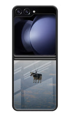 Skydiving Cow Samsung Galaxy Z Flip5 Glass Case