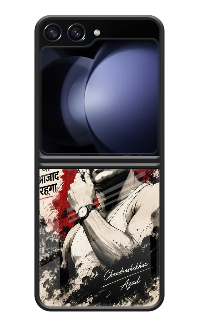 Chandrashekhar Azad Fearless Samsung Galaxy Z Flip5 Glass Case