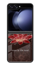 Bloom Samsung Galaxy Z Flip5 Glass Case Back Cover by Casekaro