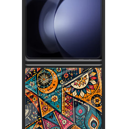 Folk Print Samsung Galaxy Z Flip5 Glass Case