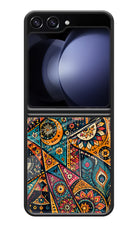 Folk Print Samsung Galaxy Z Flip5 Glass Case