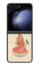 Goddess Lakshmi Samsung Galaxy Z Flip5 Glass Case Back Cover by Casekaro