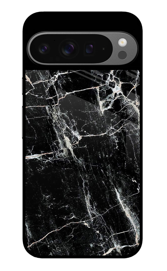 Black Marble Texture Google Pixel 9 Pro XL Glass Case