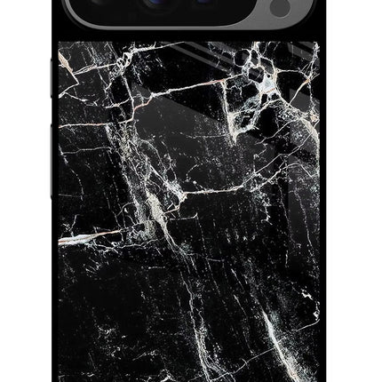 Black Marble Texture Google Pixel 9 Pro XL Glass Case