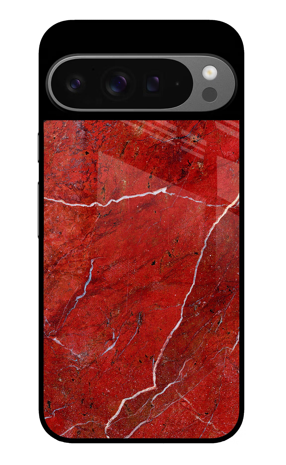 Red Marble Design Google Pixel 9 Pro XL Glass Case Back Cover by Casekaro