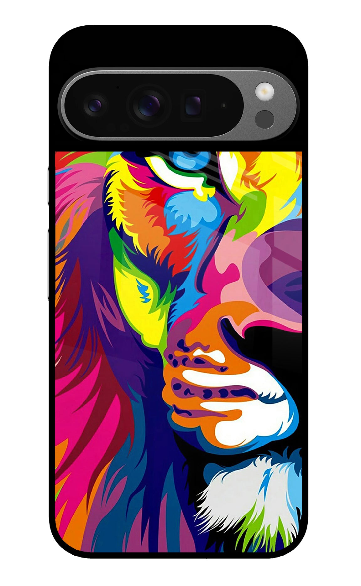 Lion Half Face Google Pixel 9 Pro XL Glass Case