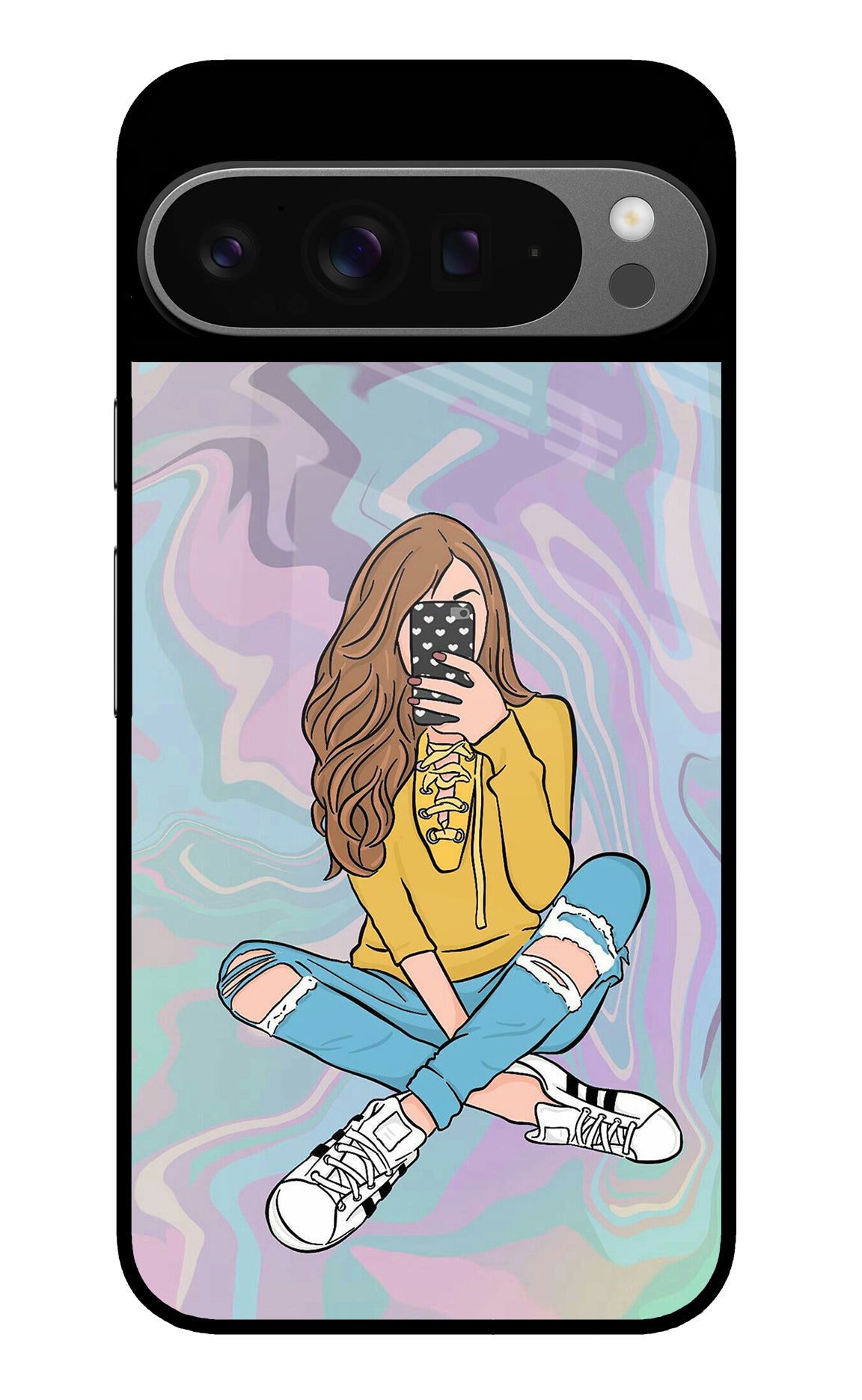 Selfie Girl Google Pixel 9 Pro XL Glass Case