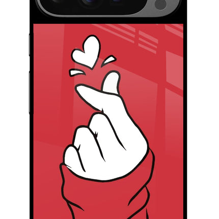 Korean Love Sign Google Pixel 9 Pro XL Glass Case Back Cover by Casekaro