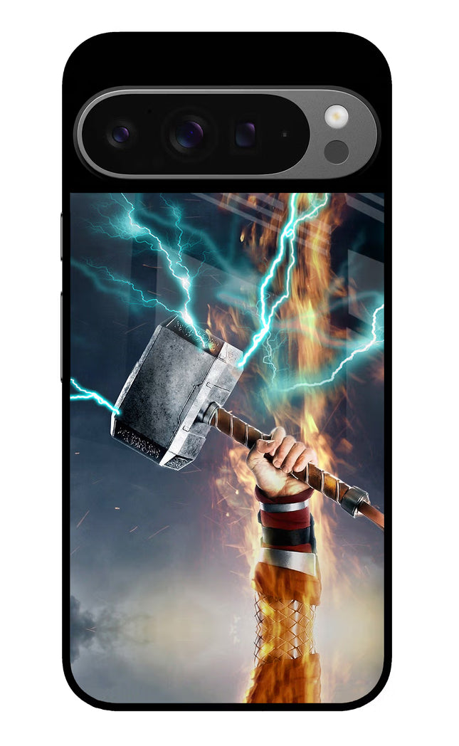 Thor Hammer Mjolnir Google Pixel 9 Pro XL Glass Case Back Cover by Casekaro