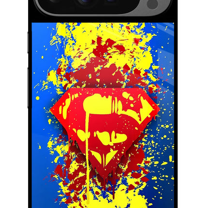 Superman logo Google Pixel 9 Pro XL Glass Case Back Cover by Casekaro