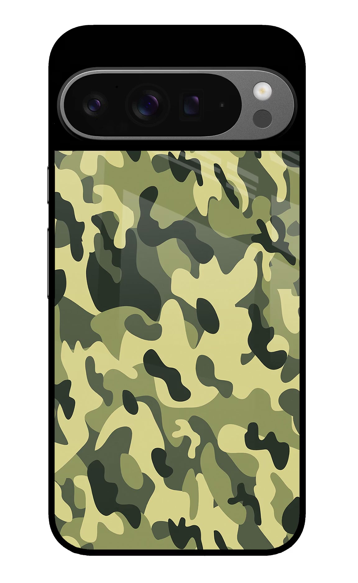 Camouflage Google Pixel 9 Pro XL Glass Case Back Cover by Casekaro