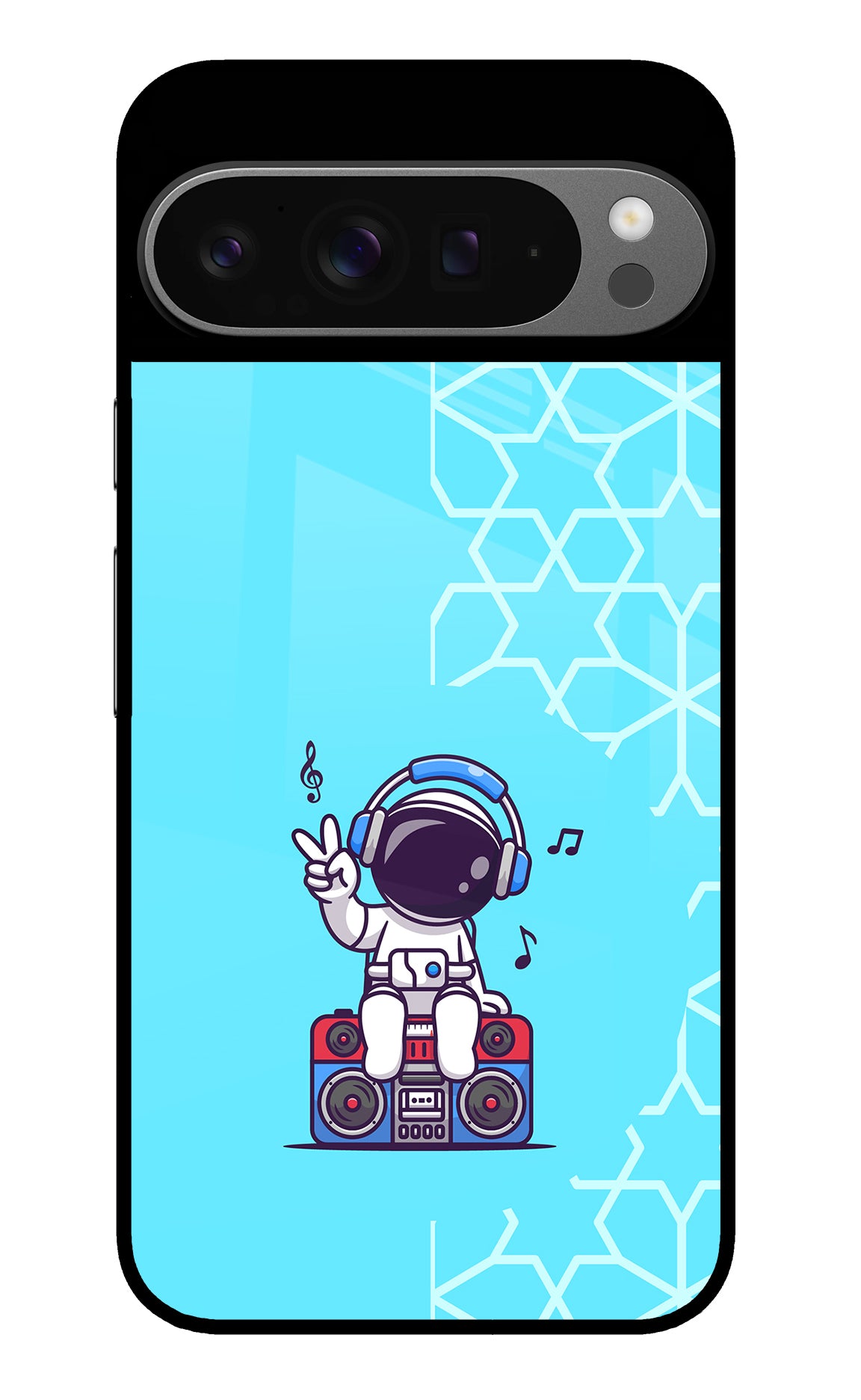 Cute Astronaut Chilling Google Pixel 9 Pro XL Glass Case