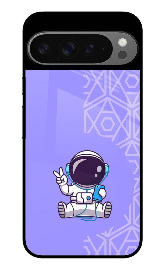 Cute Astronaut Chilling Google Pixel 9 Pro XL Glass Case