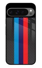 BMW Stripes Pattern Google Pixel 9 Pro XL Glass Case Back Cover by Casekaro