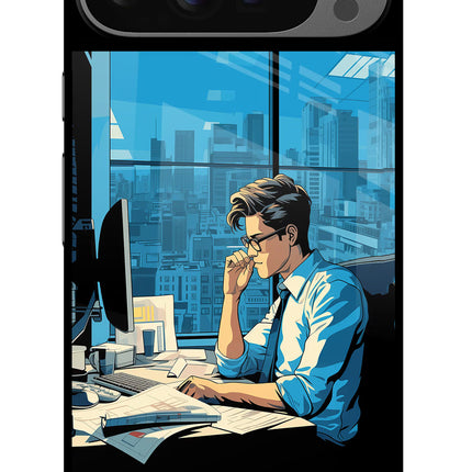 Focused Hustler (AI Generated) Google Pixel 9 Pro XL Glass Case