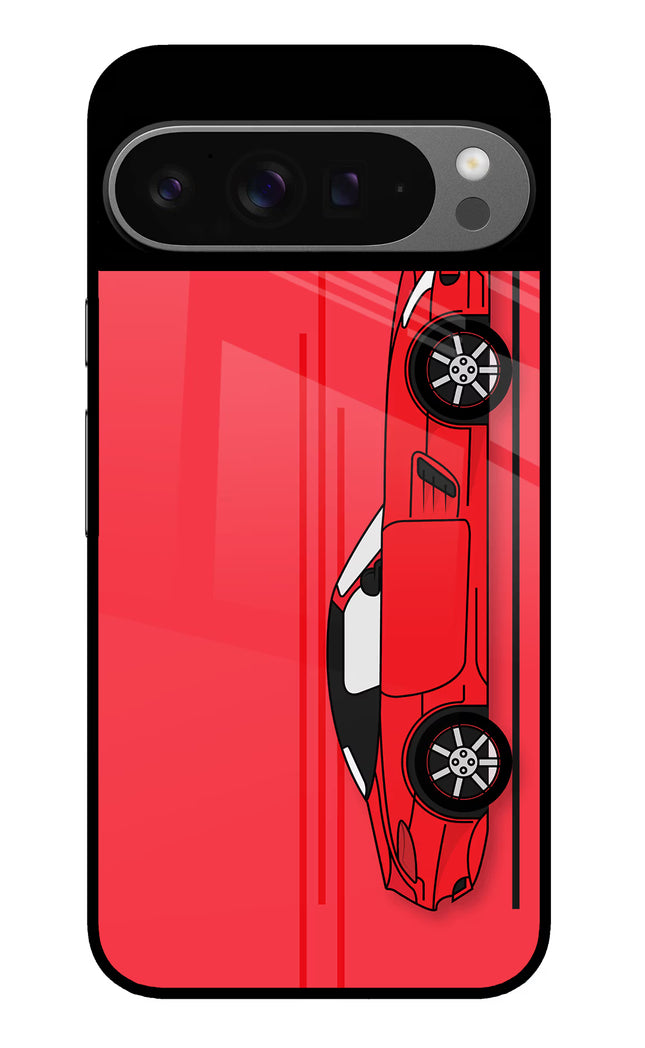 Red Velocity Google Pixel 9 Pro XL Glass Case Back Cover by Casekaro