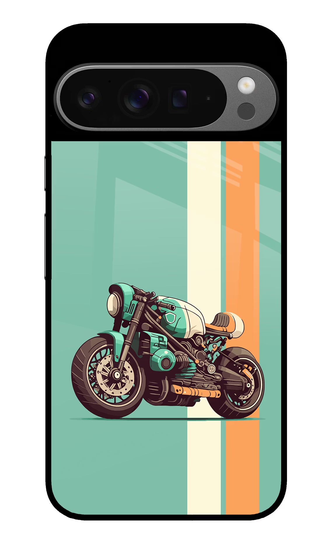 Striped Moto Drift Google Pixel 9 Pro XL Glass Case Back Cover by Casekaro