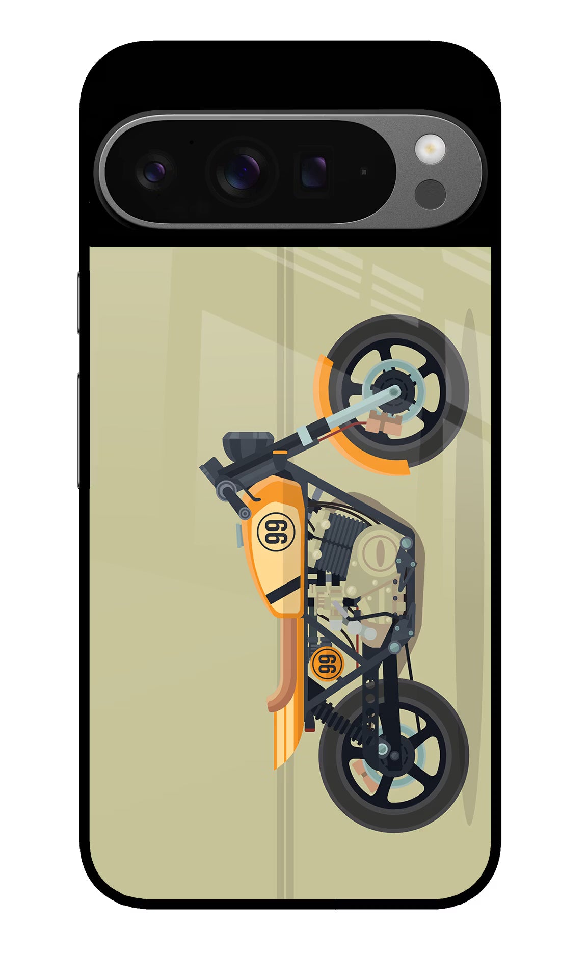 Vertical Speedster Google Pixel 9 Pro XL Glass Case Back Cover by Casekaro