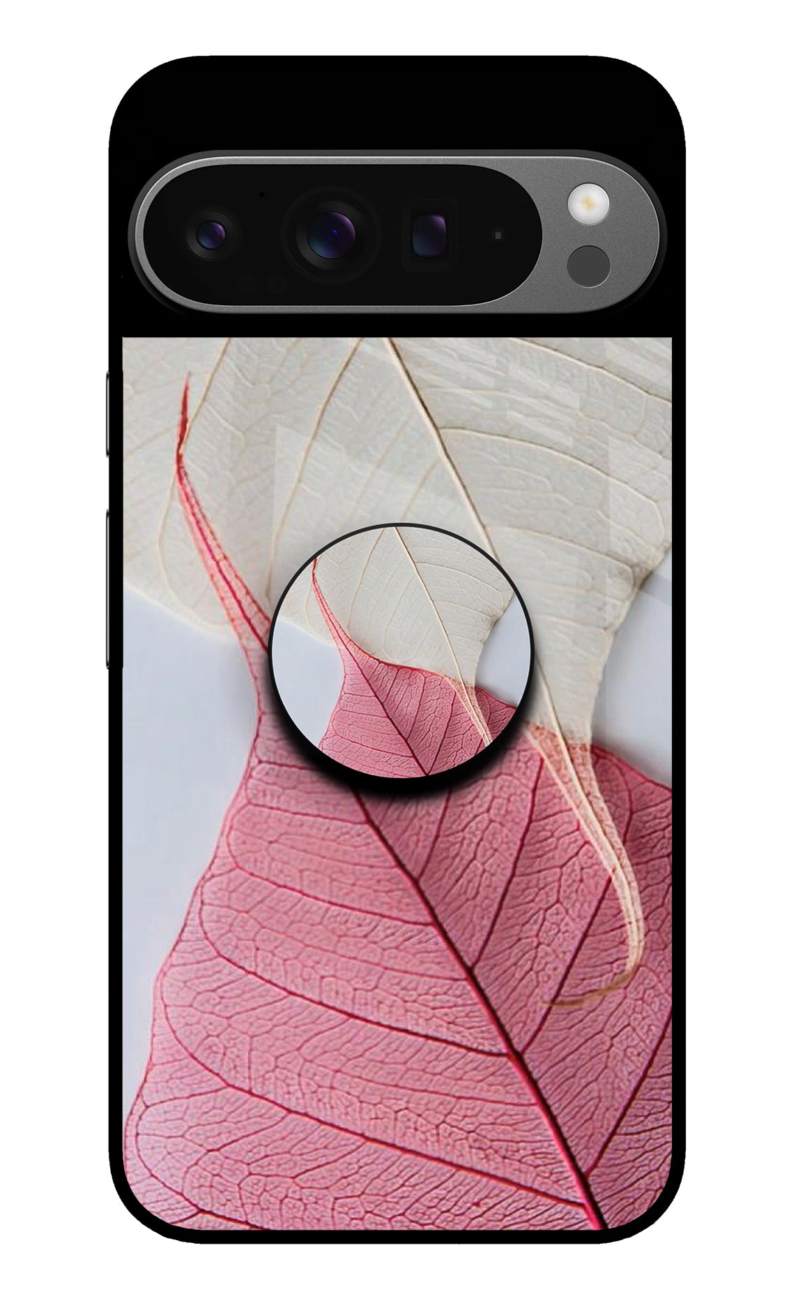 White Pink Leaf Google Pixel 9 Pro XL Pop Case